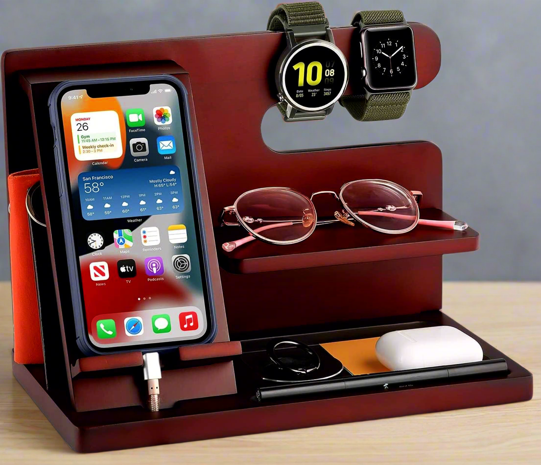 Phone Docking Station For Work Station/ Gift For Men & Women/ Desk Organizer