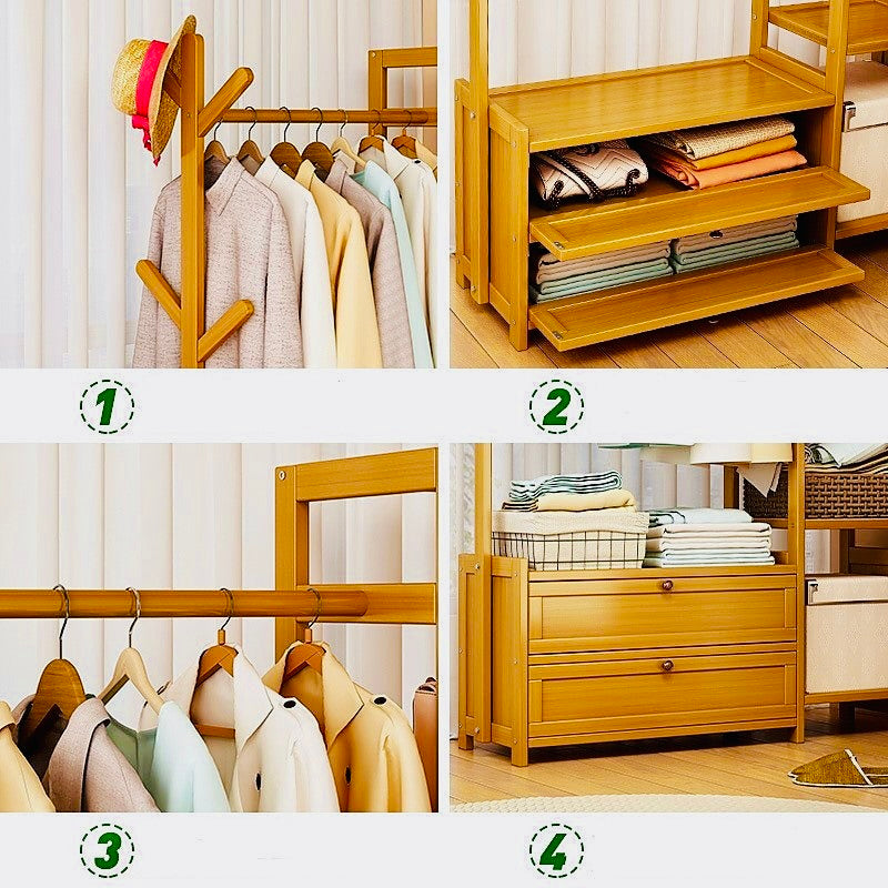 Modern Wooden Clothes Rack Stand