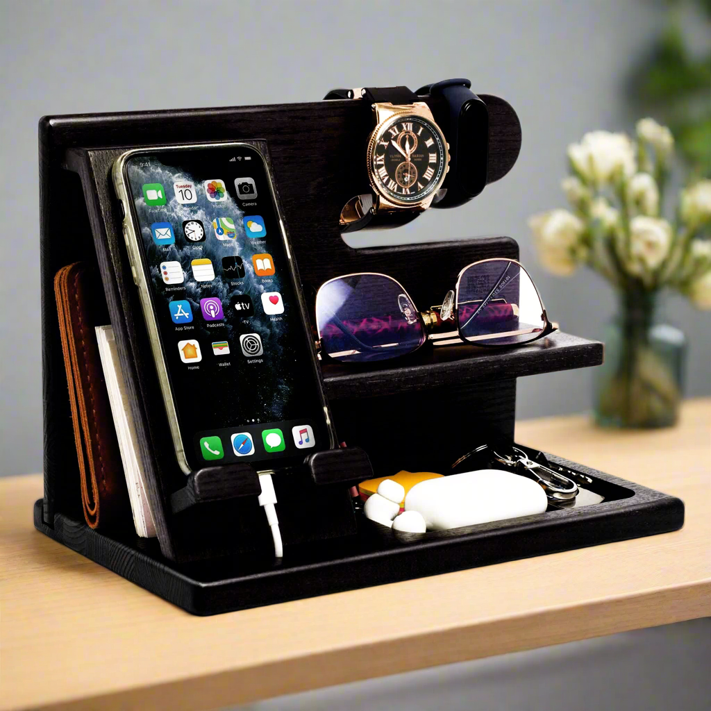 Phone Docking Station / Key Holder / Wallet Stand / Watch Organizer