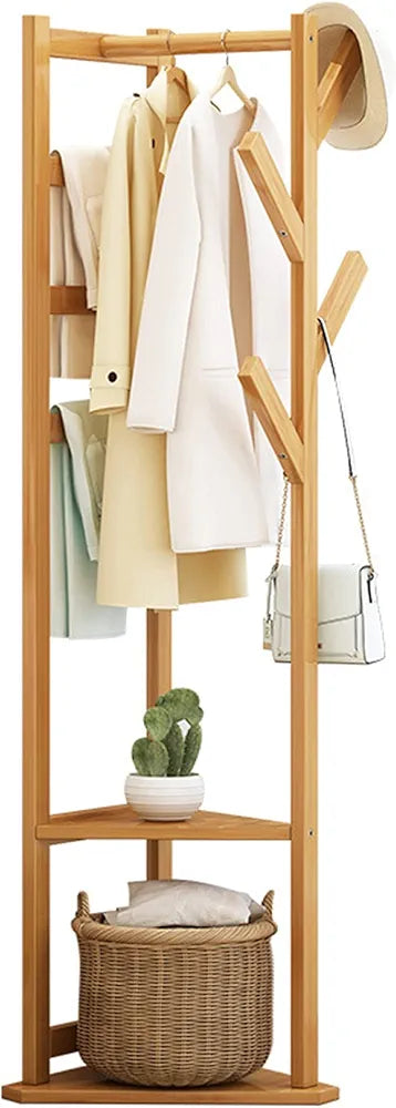 Wooden Entrance Hall Tree Modern Style Simple Home Floor Hall Stand
