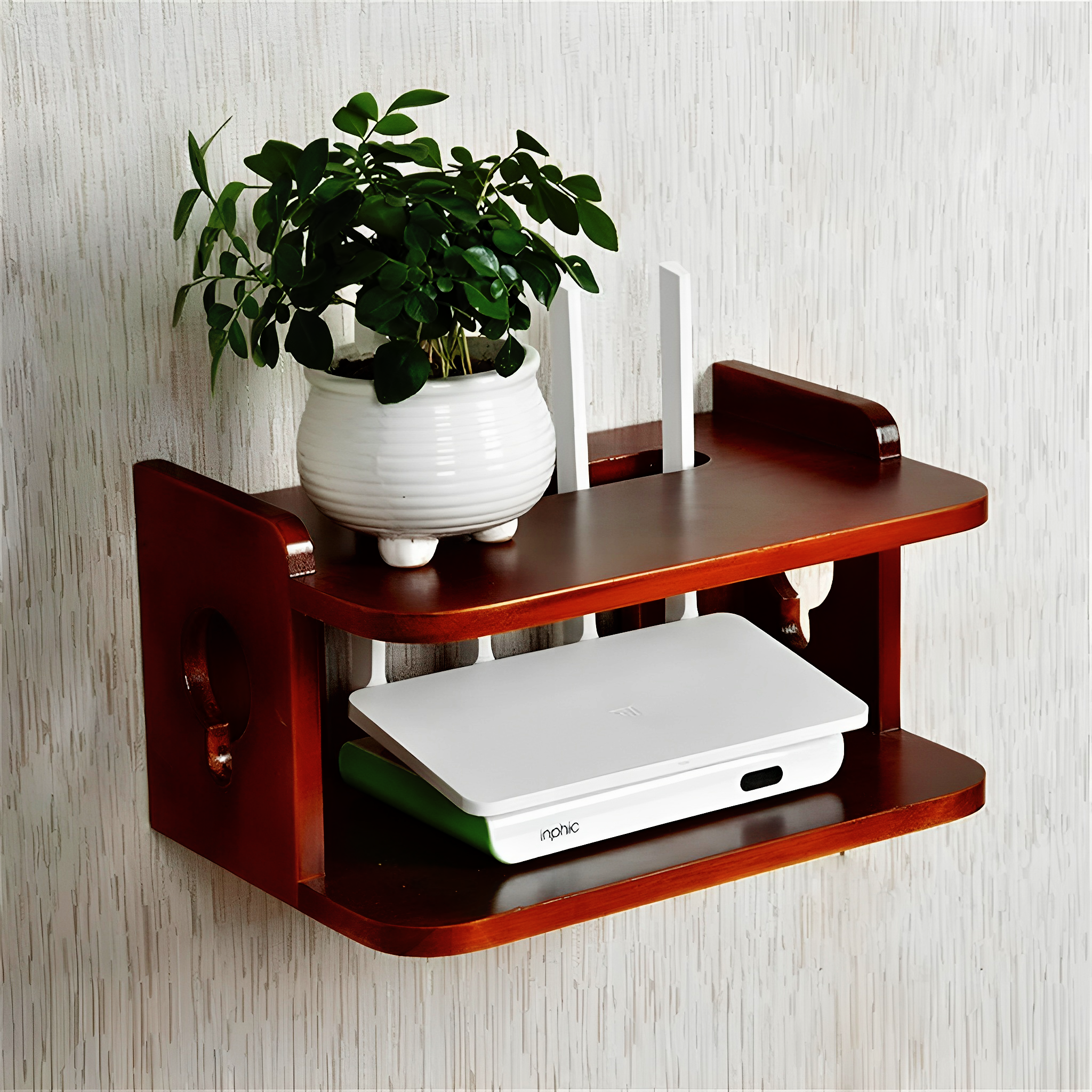 Shelf Router Channel Wooden Wall Hanging Router Shelf For Office & Home – GRIHOSHAJ.COM