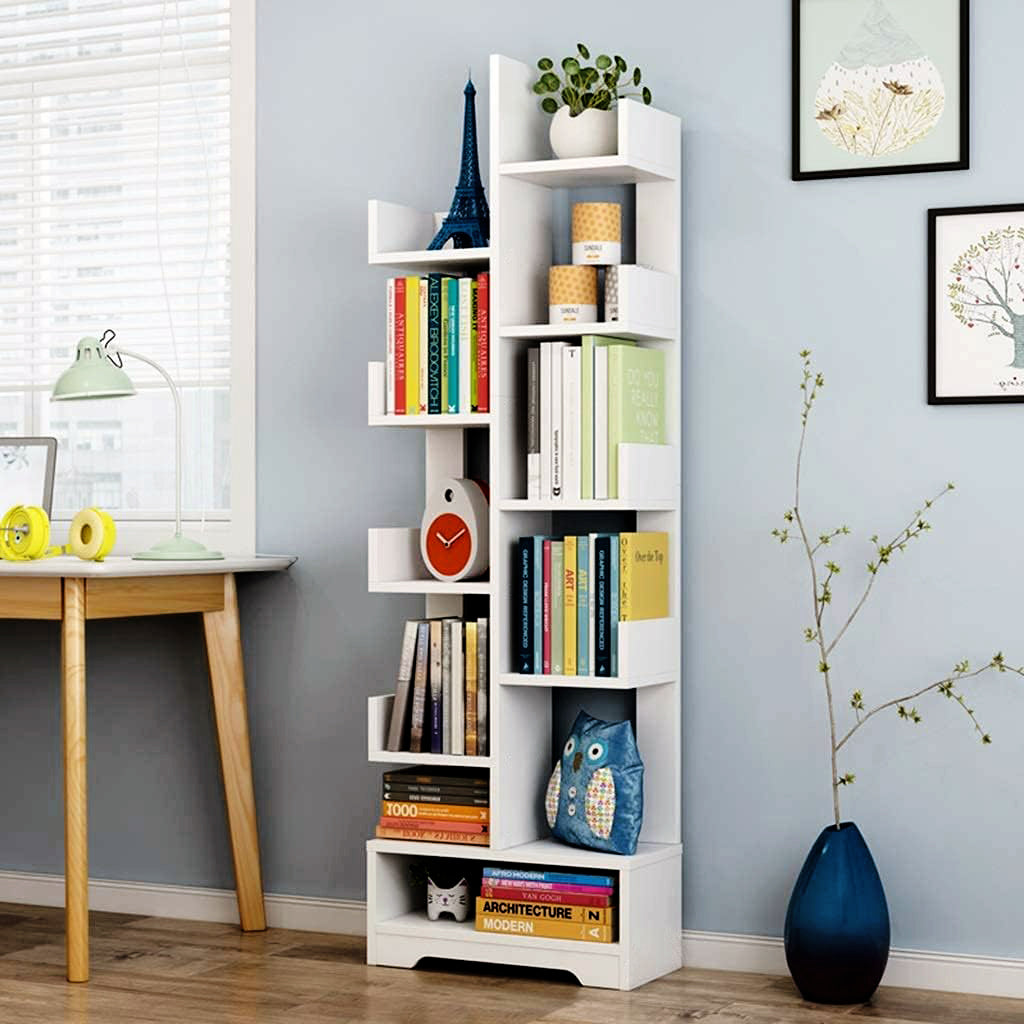 Wooden L Shape Bookshelf for Office & Home
