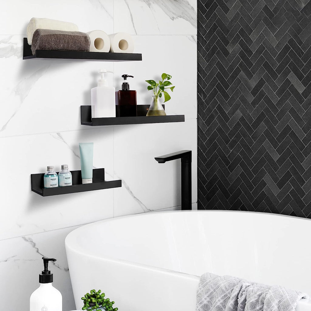 Wall Mounted Wood Shelves for Bedroom, Living Room, Bathroom, Kitchen, Small Picture Ledge Shelves