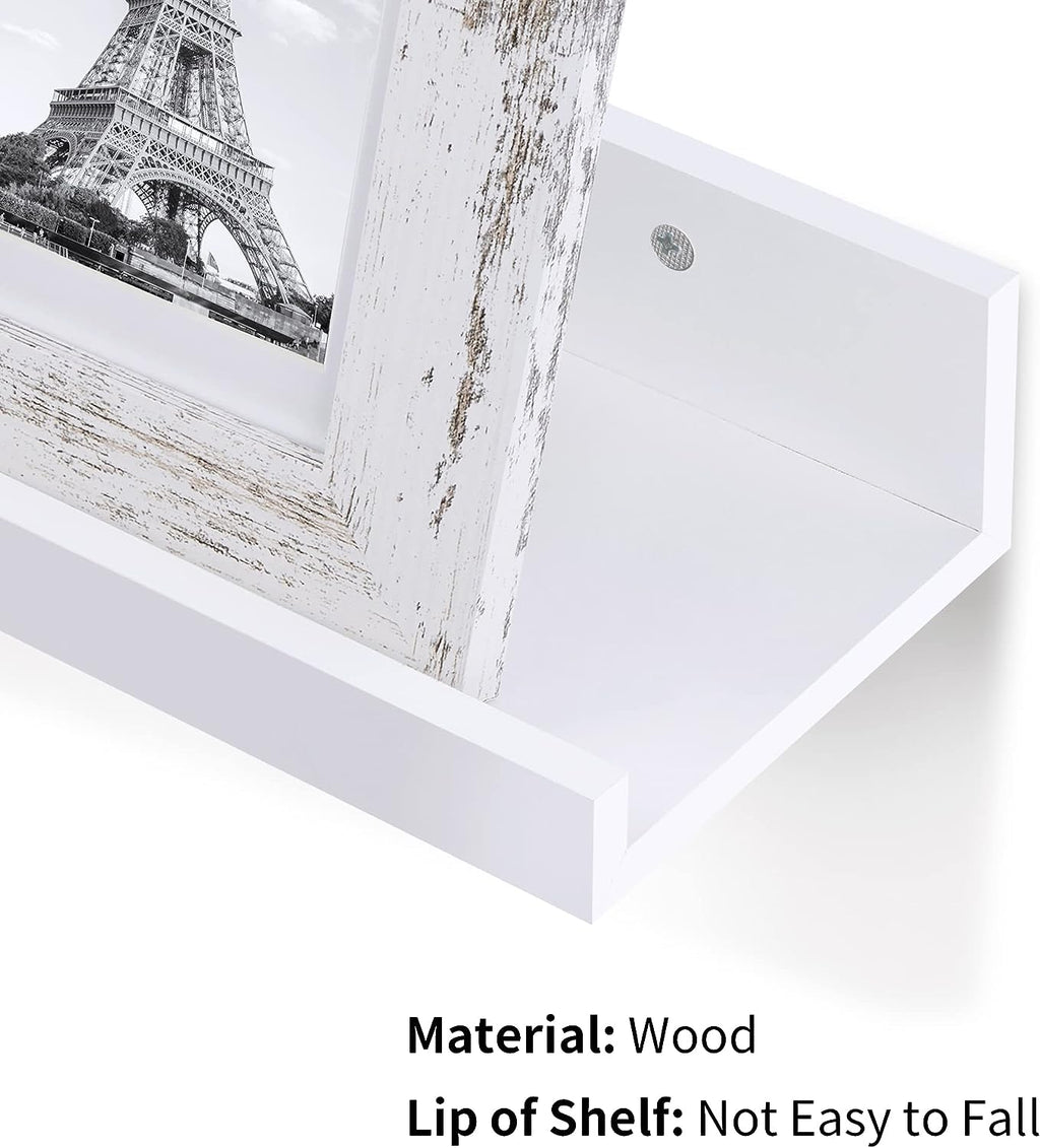 Wall Mounted Wood Shelves for Bedroom, Living Room, Bathroom, Kitchen, Small Picture Ledge Shelves