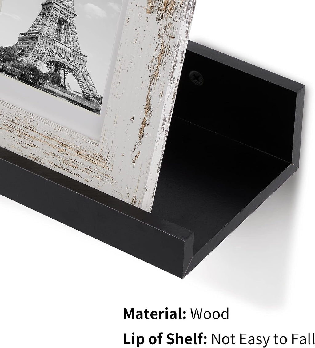 Wall Mounted Wood Shelves for Bedroom, Living Room, Bathroom, Kitchen, Small Picture Ledge Shelves