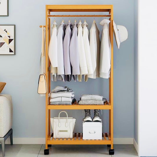 Wooden Clothes Stand with Rack