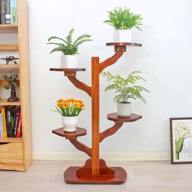 Exclusive wooden Plant stand Office / Home – GRIHOSHAJ.COM