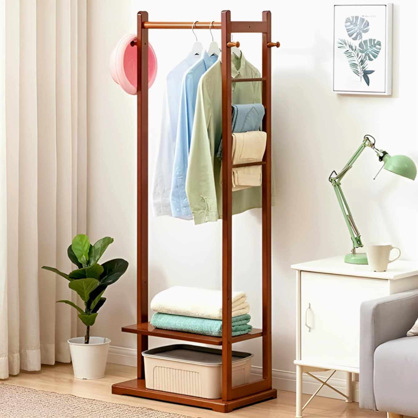 Wooden Clothes Hanger Stand