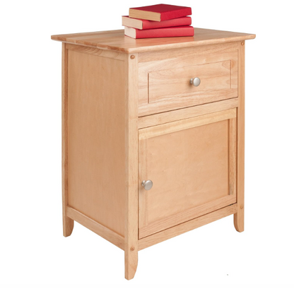 Wooden Bedside Table with Cabinet