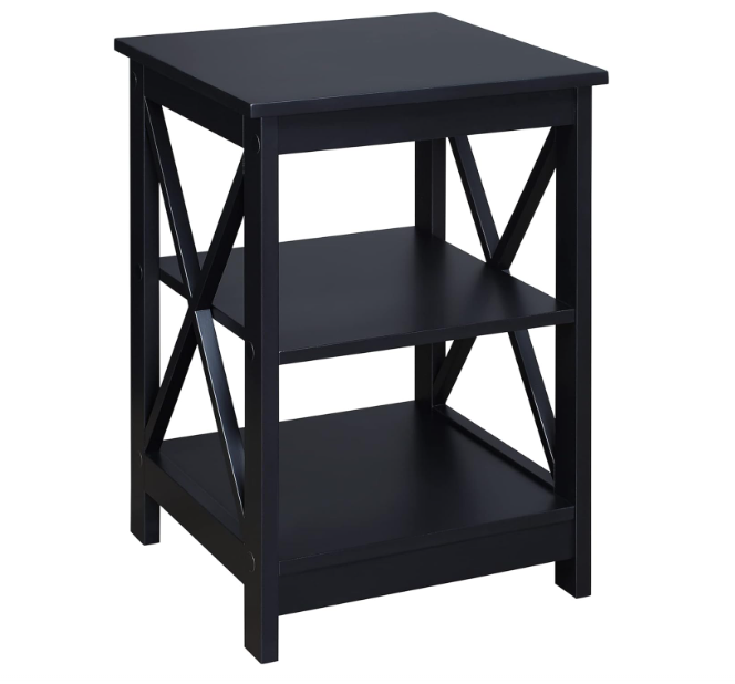 Wooden Oxford End Table with Shelves