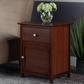Wooden Bedside Table with Cabinet