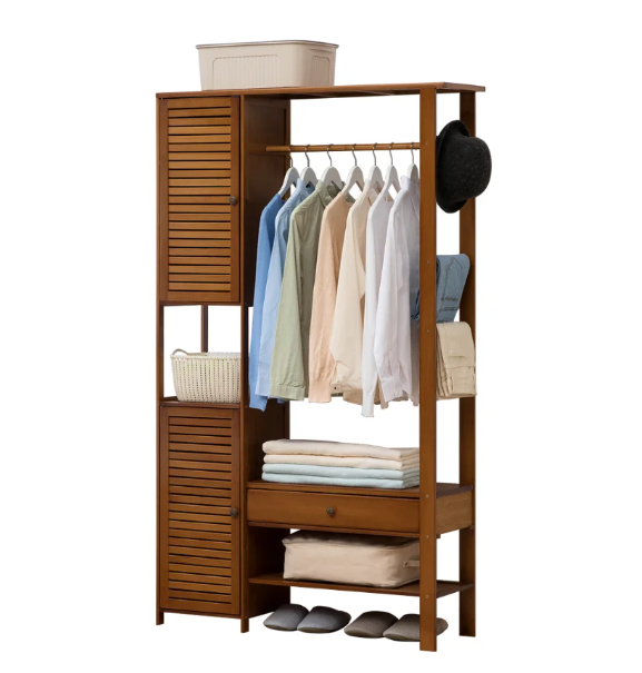 Wooden Bedroom Closets Storage Organizer | Wooden Clothes Stand