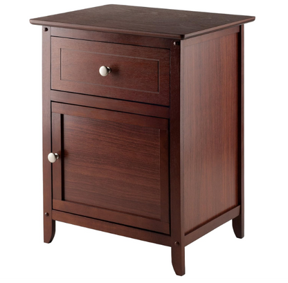 Wooden Bedside Table with Cabinet