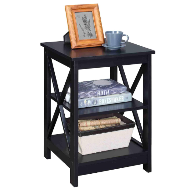 Wooden Oxford End Table with Shelves