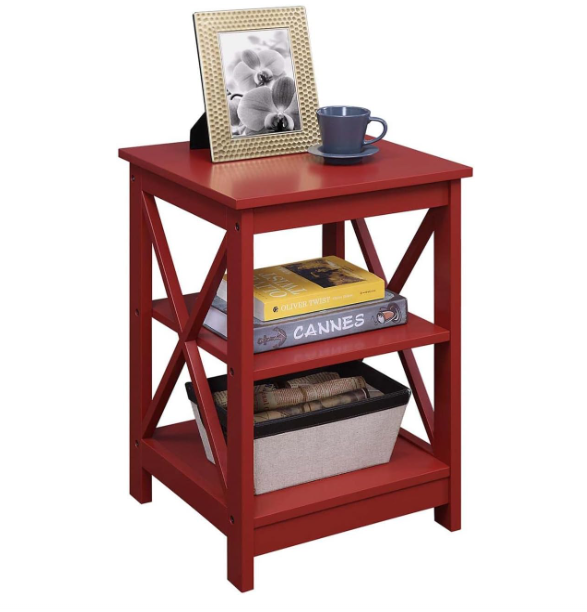 Wooden Oxford End Table with Shelves