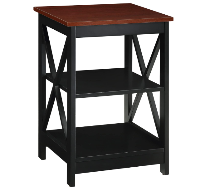 Wooden Oxford End Table with Shelves