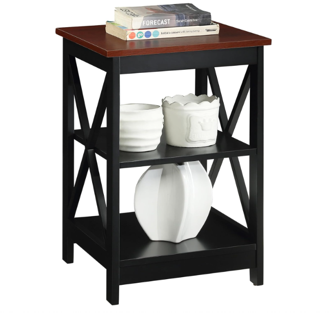 Wooden Oxford End Table with Shelves