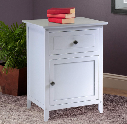 Wooden Bedside Table with Cabinet