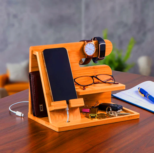 Phone Docking Station / Key Holder / Wallet Stand / Watch Organizer