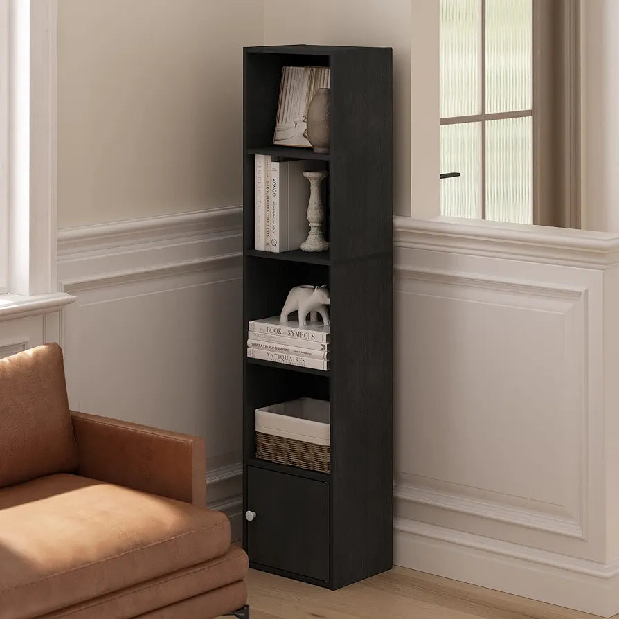 Storage Shelf Bookshelf Landing Simple Storage Narrow Slit Small Bookcase, Simple Locker Shelf for Living Room Bedroom
