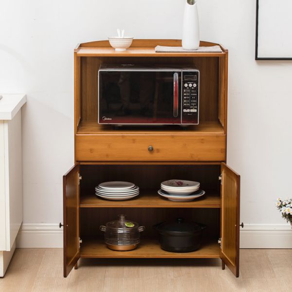 2-Shelf Server with Microwave Organizer, Culinary Equipment Storage, Ground Design