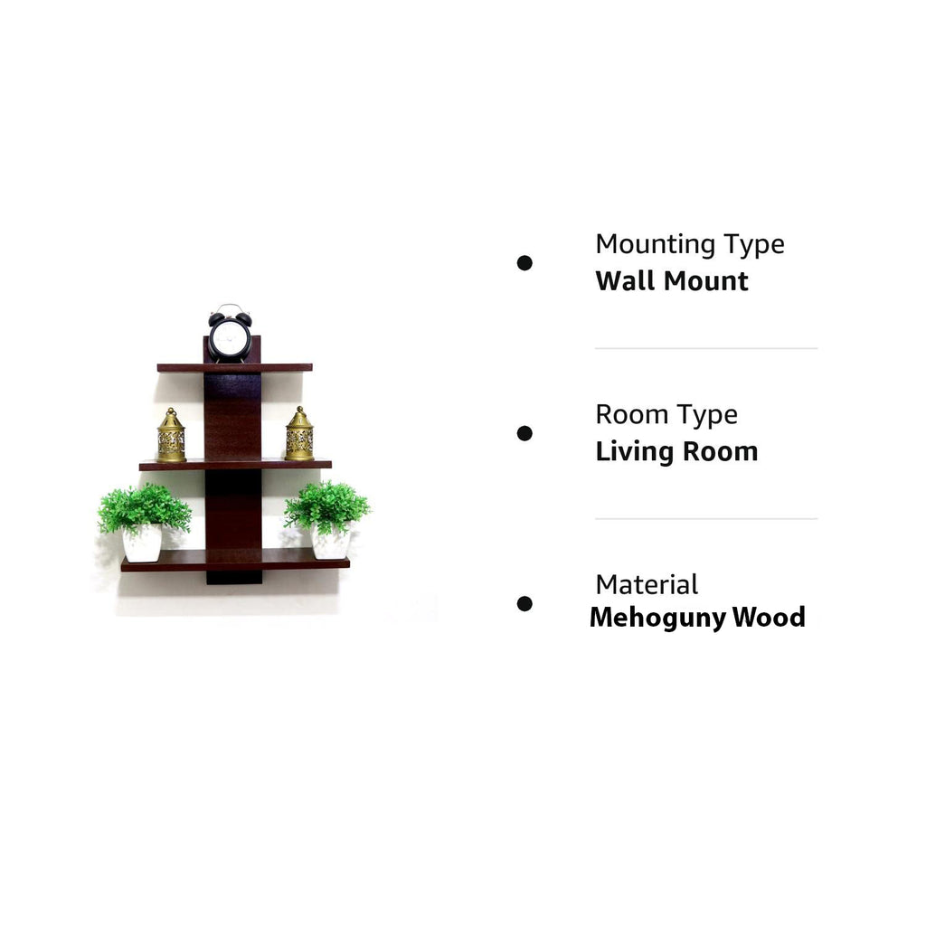 Wooden Wall Shelf for Home Decor Items, Living Room and Bedroom | Dime Store Wall Shelves