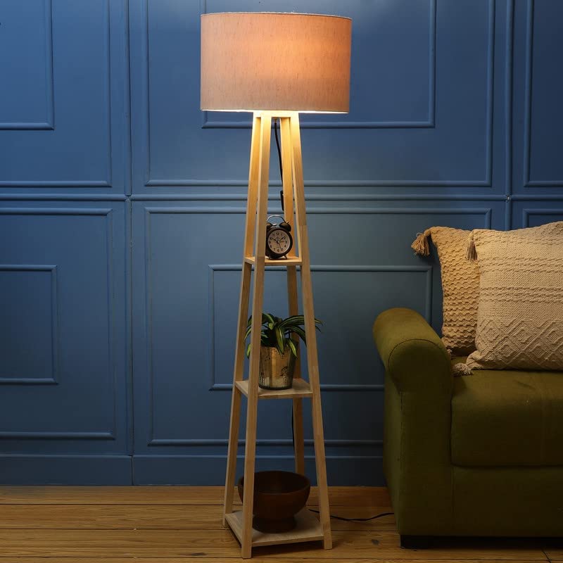 Wooden 3 Tier Floor Lamps for Home Decoration, Living Room, Bedroom Multiutility Floor Lamp