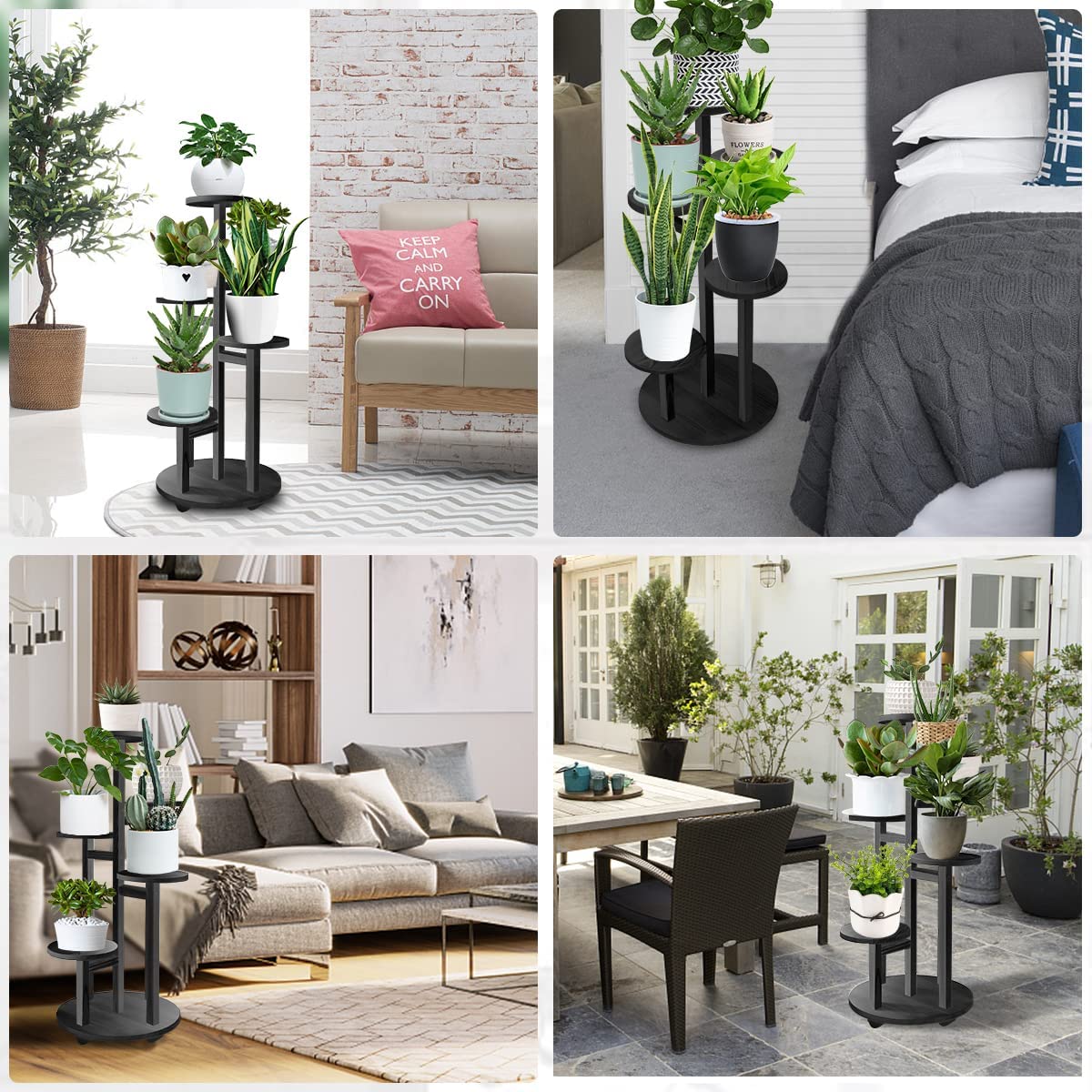 5 Tier Wooden Flower Plant Stand For Living Room, Office, Balcony