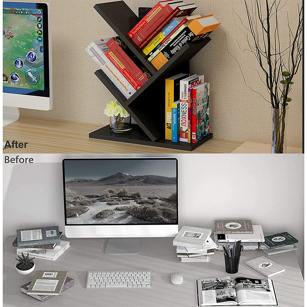 Wooden 3 Layers Tree Mini Bookshelf