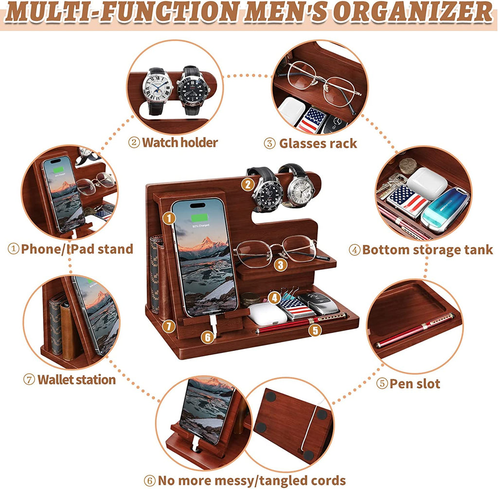 Phone Docking Station / Key Holder / Wallet Stand / Watch Organizer