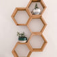 Wooden 5 pics Hexagon Wall Shelf