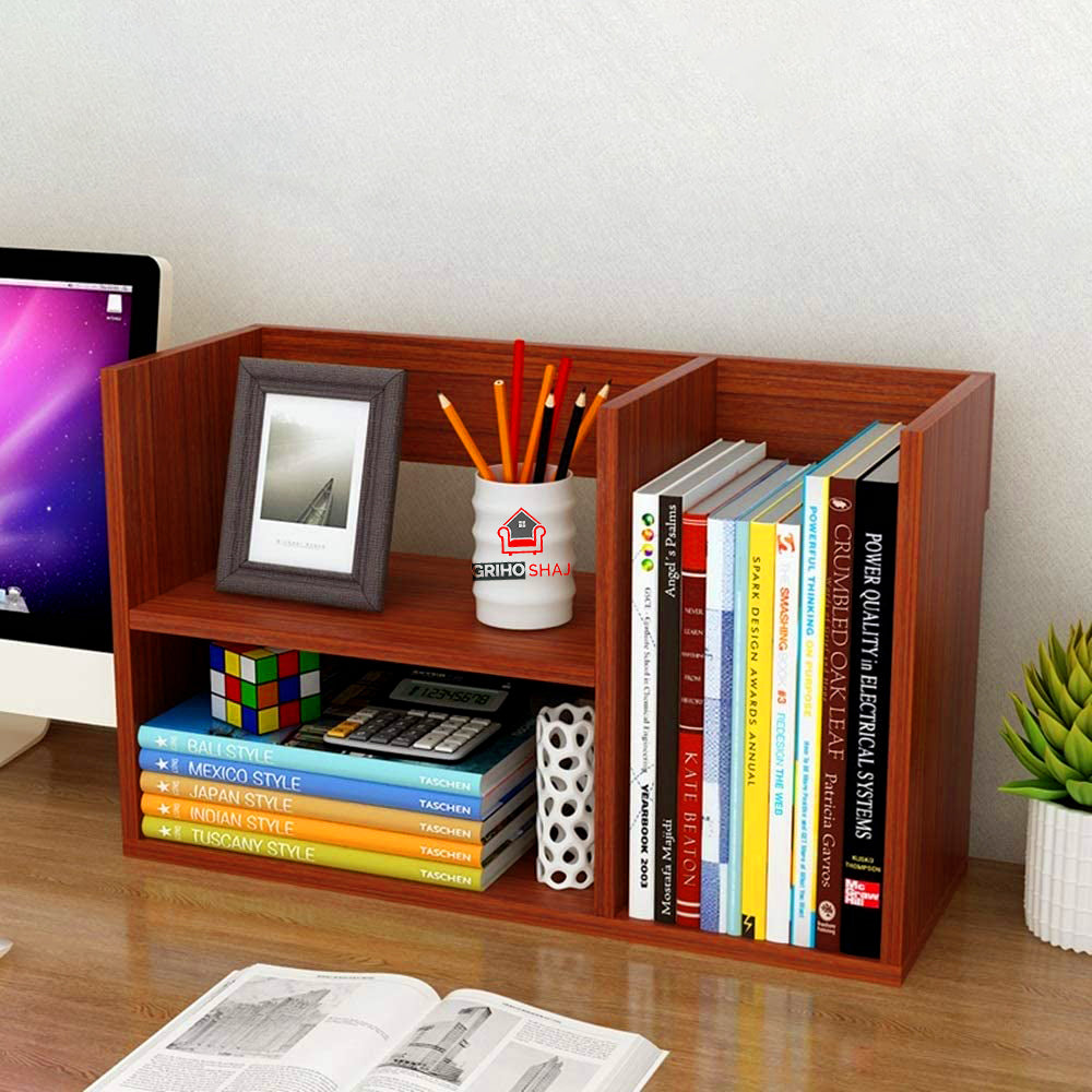 Wooden Bookshelf for Office Desk