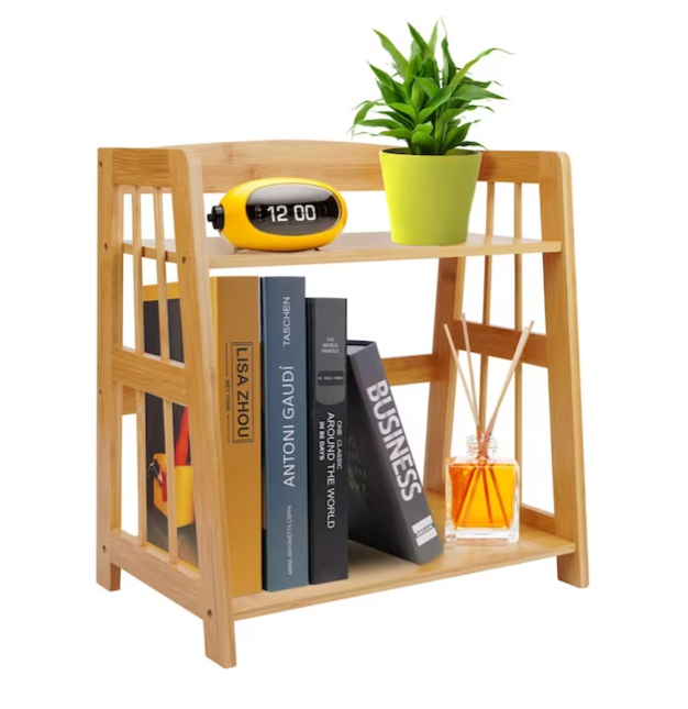 Wooden Desk Storage Organizer, Kitchen Spice Rack, Plant Stand Rack Bathroom Storage Tower, Display Shelf Multipurpose Bookshelf for Office