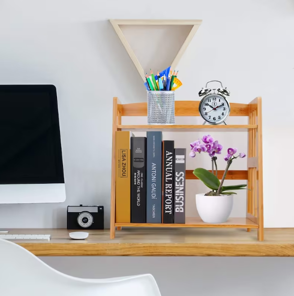 Wooden Desk Storage Organizer, Kitchen Spice Rack, Plant Stand Rack Bathroom Storage Tower, Display Shelf Multipurpose Bookshelf for Office