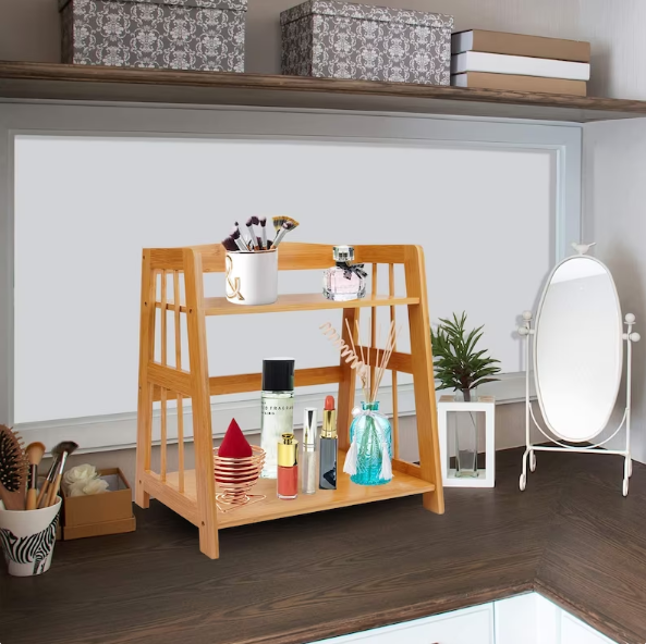 Wooden Desk Storage Organizer, Kitchen Spice Rack, Plant Stand Rack Bathroom Storage Tower, Display Shelf Multipurpose Bookshelf for Office