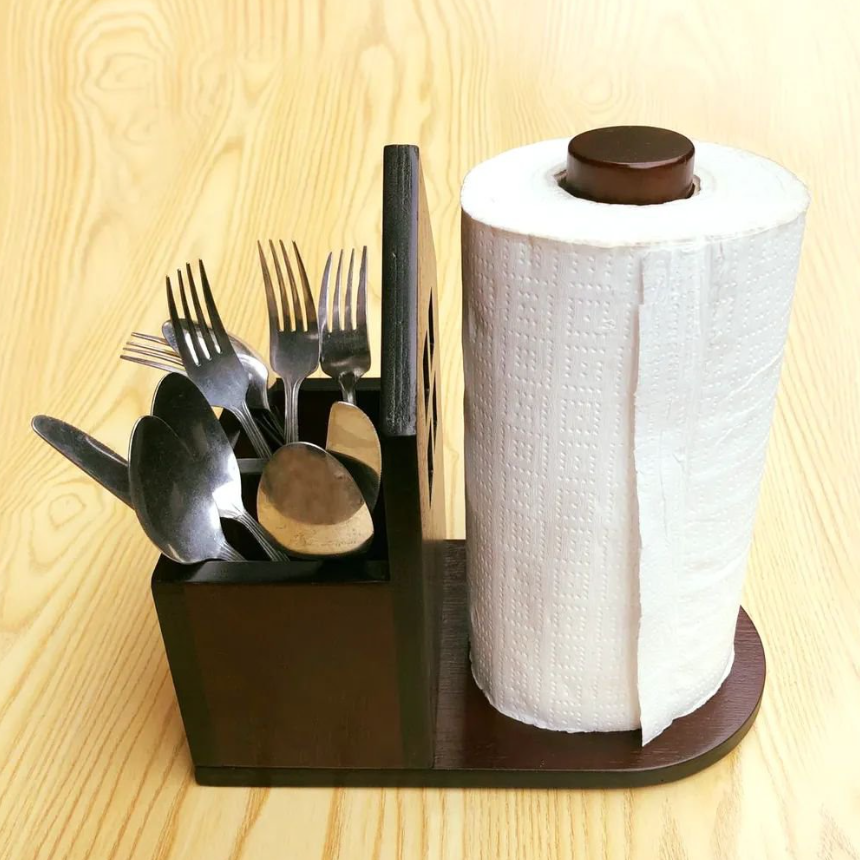 Wooden Spoon & Tissue Holder For Restaurants/Home