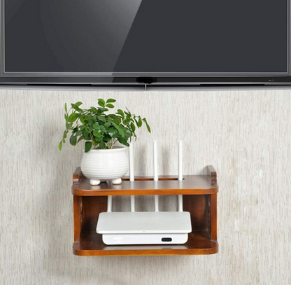 Wooden Wall Hanging Router Shelf For Office & Home