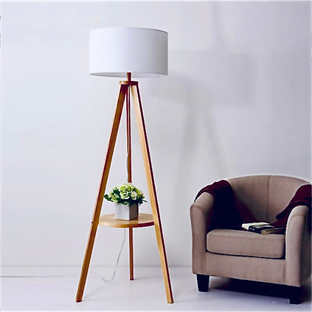 Outstanding Wooden Trypod Floor Lamp for Bedroom , Living Room